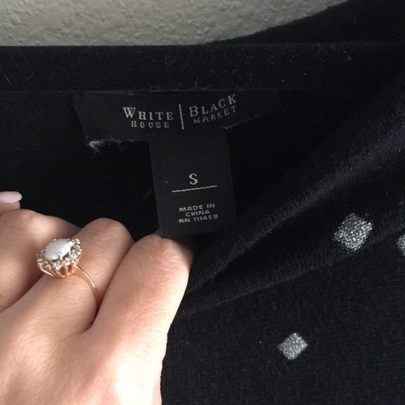 White House Black Market black & silver blouse - Picture 3 of 6